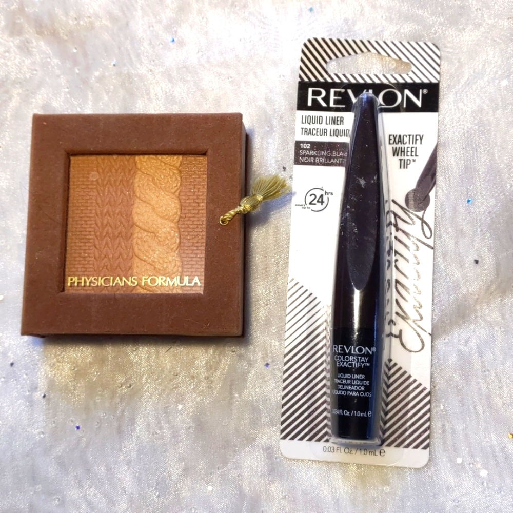 Revlon liquid liner and physicians formula bronzer